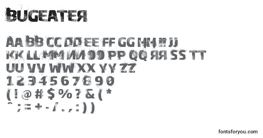 Schriftart Bugeater – Alphabet, Zahlen, spezielle Symbole