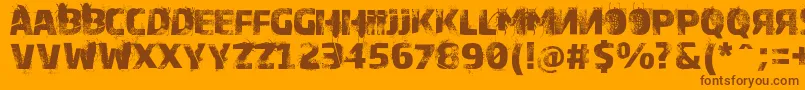 Bugeater Font – Brown Fonts on Orange Background