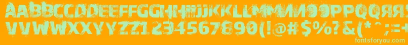 Bugeater Font – Green Fonts on Orange Background