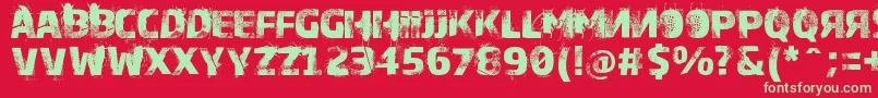 Bugeater Font – Green Fonts on Red Background