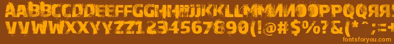 Bugeater Font – Orange Fonts on Brown Background