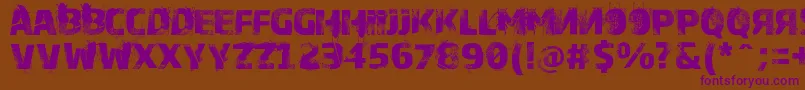 Bugeater Font – Purple Fonts on Brown Background