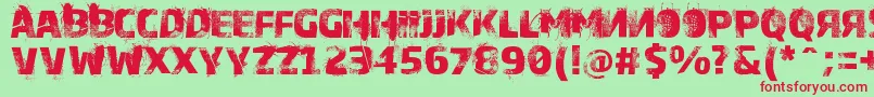 Bugeater Font – Red Fonts on Green Background