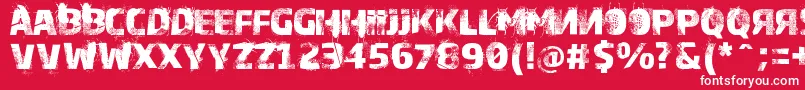 Bugeater-Schriftart – Weiße Schriften auf rotem Hintergrund