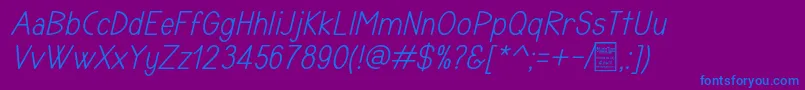 TyponomeItalicDemo Font – Blue Fonts on Purple Background