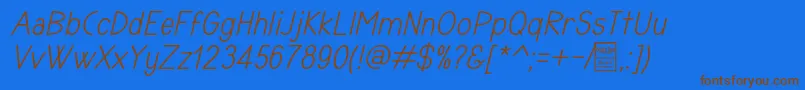 TyponomeItalicDemo Font – Brown Fonts on Blue Background