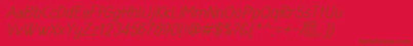 TyponomeItalicDemo Font – Brown Fonts on Red Background