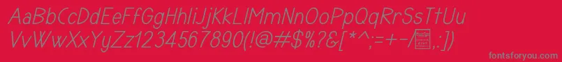TyponomeItalicDemo-Schriftart – Graue Schriften auf rotem Hintergrund