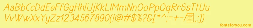 TyponomeItalicDemo Font – Orange Fonts on Yellow Background