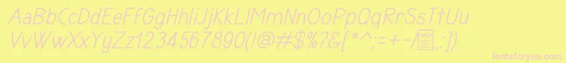 TyponomeItalicDemo Font – Pink Fonts on Yellow Background
