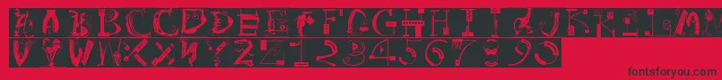 Fonte ArtistiquesBricks – fontes pretas em um fundo vermelho