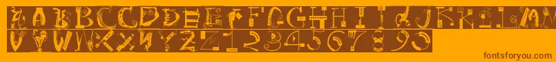 ArtistiquesBricks-fontti – ruskeat fontit oranssilla taustalla