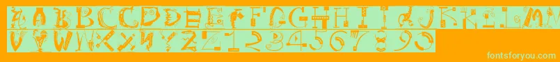 ArtistiquesBricks Font – Green Fonts on Orange Background