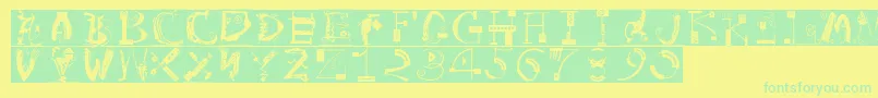 ArtistiquesBricks Font – Green Fonts on Yellow Background