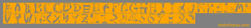 ArtistiquesBricks-Schriftart – Orangefarbene Schriften auf grauem Hintergrund