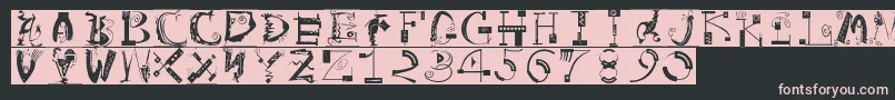 ArtistiquesBricks-fontti – vaaleanpunaiset fontit mustalla taustalla