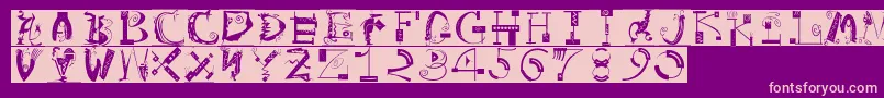 ArtistiquesBricks-Schriftart – Rosa Schriften auf violettem Hintergrund