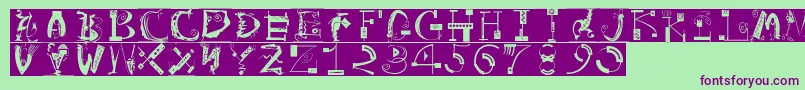 ArtistiquesBricks Font – Purple Fonts on Green Background