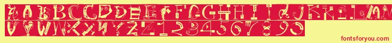 ArtistiquesBricks Font – Red Fonts on Yellow Background