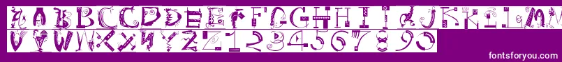 ArtistiquesBricks-Schriftart – Weiße Schriften auf violettem Hintergrund