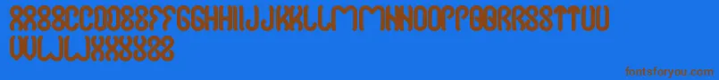 Jussta Font – Brown Fonts on Blue Background