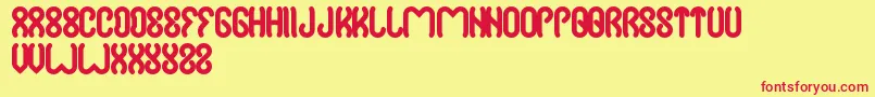 Jussta Font – Red Fonts on Yellow Background