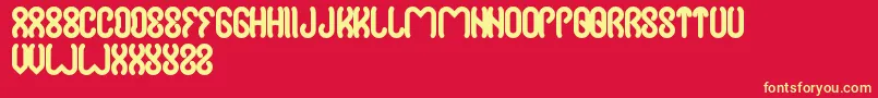 Jussta Font – Yellow Fonts on Red Background