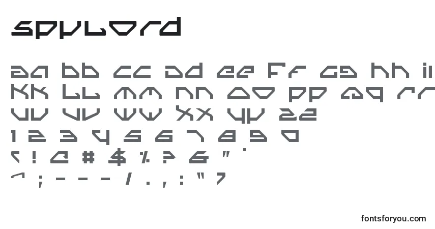 Czcionka Spylord – alfabet, cyfry, specjalne znaki