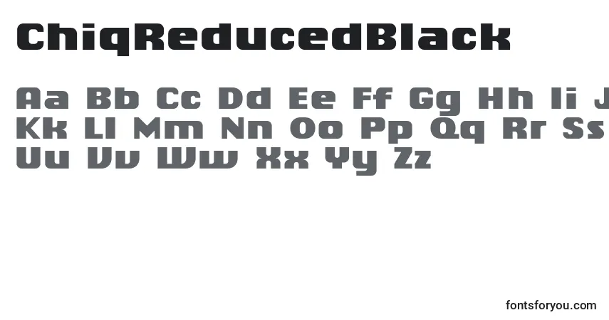 Czcionka ChiqReducedBlack – alfabet, cyfry, specjalne znaki