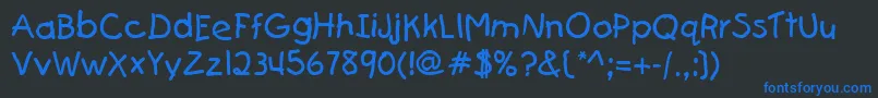 FirstgraderRegular Font – Blue Fonts on Black Background