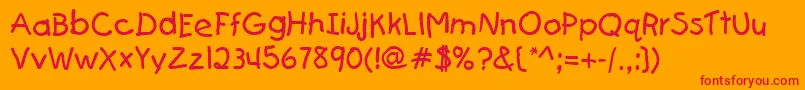 FirstgraderRegular Font – Red Fonts on Orange Background