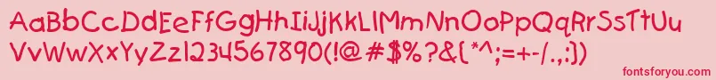 FirstgraderRegular Font – Red Fonts on Pink Background