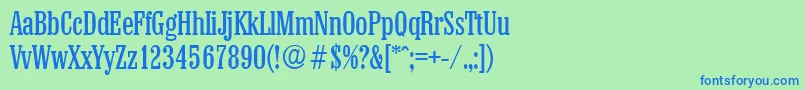 Шрифт ColonelSerialRegularDb – синие шрифты на зелёном фоне