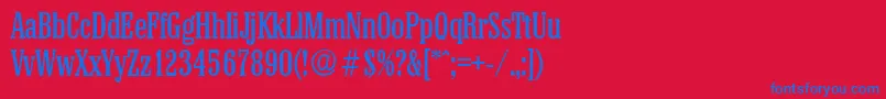 ColonelSerialRegularDb Font – Blue Fonts on Red Background