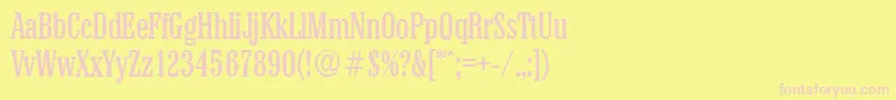 フォントColonelSerialRegularDb – ピンクのフォント、黄色の背景