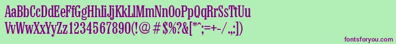 ColonelSerialRegularDb Font – Purple Fonts on Green Background
