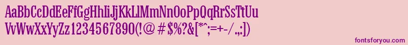 Police ColonelSerialRegularDb – polices violettes sur fond rose