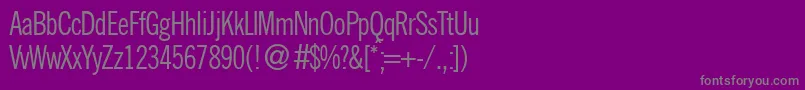 フォントNobbigcondbNormal – 紫の背景に灰色の文字