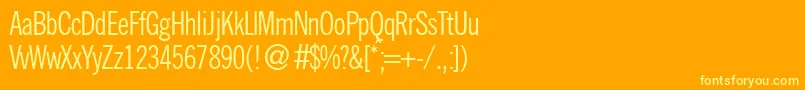 フォントNobbigcondbNormal – オレンジの背景に黄色の文字