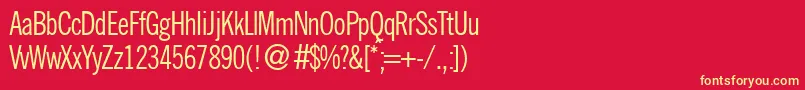 NobbigcondbNormal Font – Yellow Fonts on Red Background