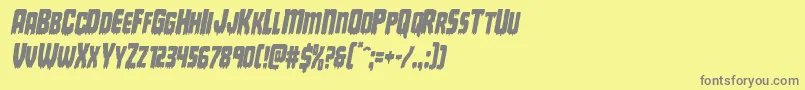 フォントDeathbloodcondital – 黄色の背景に灰色の文字