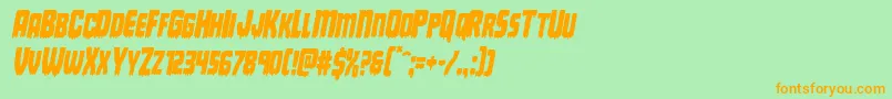 Deathbloodcondital Font – Orange Fonts on Green Background
