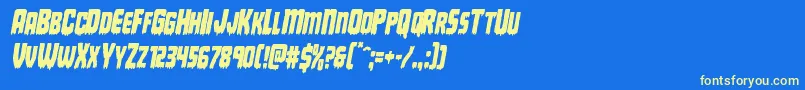 Deathbloodcondital Font – Yellow Fonts on Blue Background