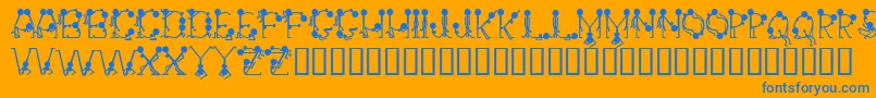 Groupsex Font – Blue Fonts on Orange Background