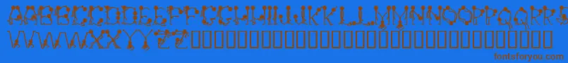 Groupsex Font – Brown Fonts on Blue Background