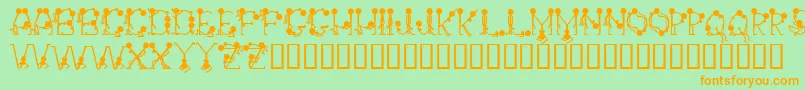 Groupsex Font – Orange Fonts on Green Background
