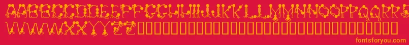 フォントGroupsex – 赤い背景にオレンジの文字