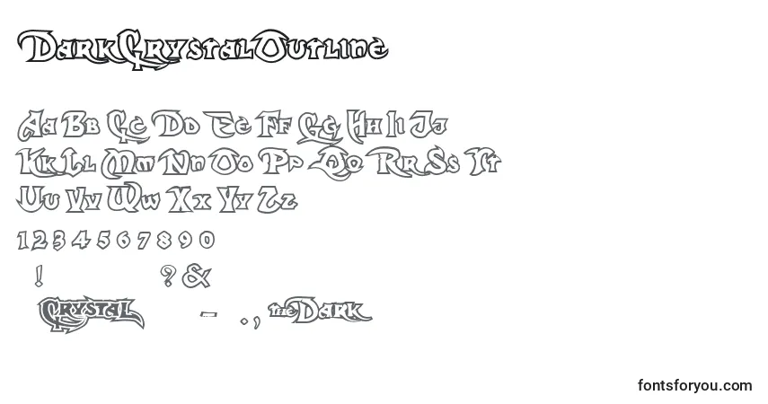 Schriftart DarkCrystalOutline – Alphabet, Zahlen, spezielle Symbole