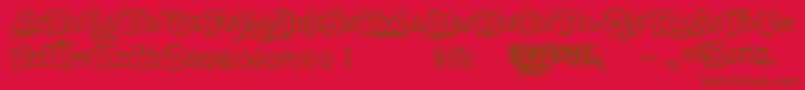 Police DarkCrystalOutline – polices brunes sur fond rouge