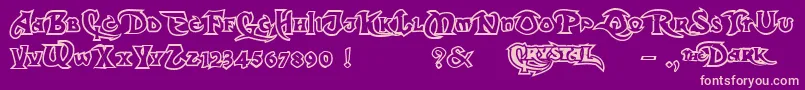 DarkCrystalOutline Font – Pink Fonts on Purple Background